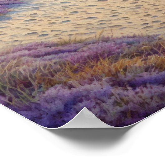 Beautiful Beach Waves and Shore Art ポスター (角)