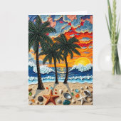 Beautiful Beachy Happy Birthday カード (正面)