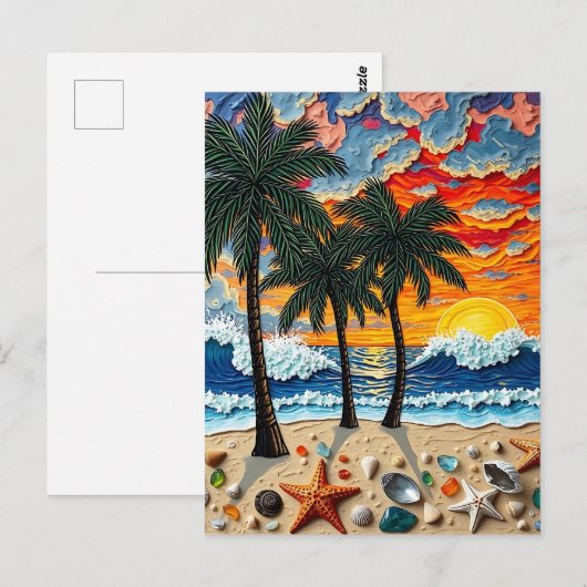 Beautiful Beachy Happy | Saying Hi ポストカード (正面/裏面)