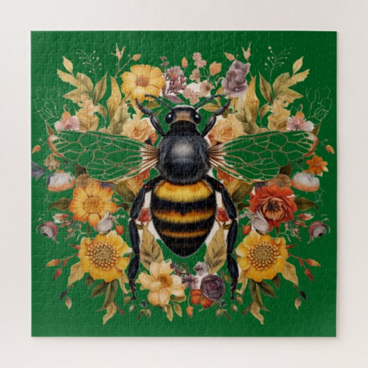 Beautiful Bee & Wildflowers  ジグソーパズル (縦)