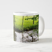 Beautiful belgian forest and river, travel ジャンボコーヒーマグカップ (正面右)
