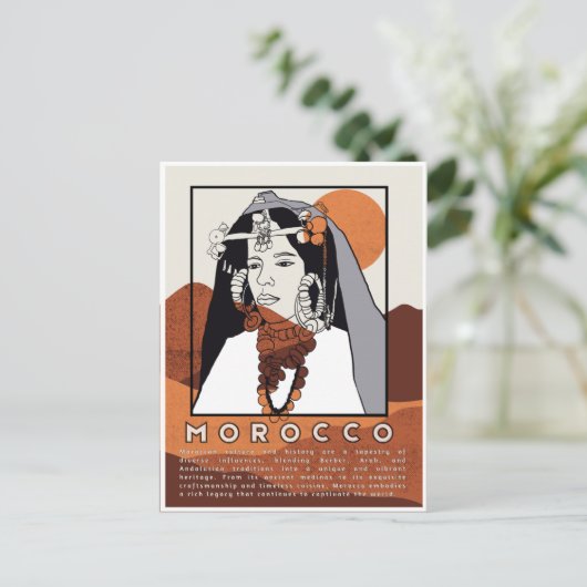 Beautiful Berber Woman of Marrakech Morocco ポストカード (スタンド正面)