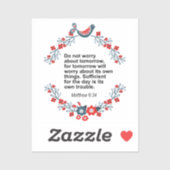 Beautiful bible verse | Matthew 6:34 シール (シート)