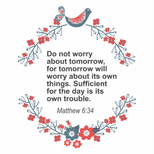 Beautiful bible verse | Matthew 6:34 シール (正面)