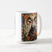 Beautiful Big Horn Sheep William Morris Inspired コーヒーマグカップ (正面右)