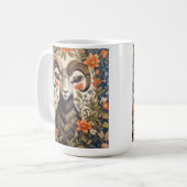Beautiful Big Horn Sheep William Morris Inspired コーヒーマグカップ (正面左)