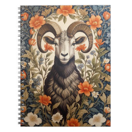 Beautiful Big Horn Sheep William Morris Inspired ノートブック