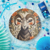 Beautiful Big Horn Sheep William Morris Inspired ペーパープレート (パーティー)