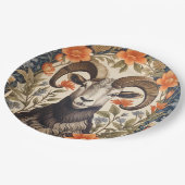 Beautiful Big Horn Sheep William Morris Inspired ペーパープレート (アングル)
