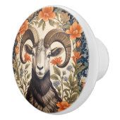 Beautiful Bighorn Sheep William Morris Inspired セラミックノブ (右)