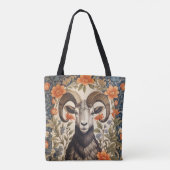 Beautiful Bighorn Sheep William Morris Inspired トートバッグ (裏面)