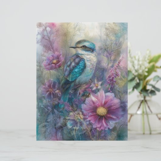 BEAUTIFUL BIRD IN GARDEN SCRAPBOOK PAPER (スタンド正面)