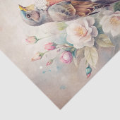 Beautiful Bird with Flowers in Pastel Shades 薄葉紙 (詳細)