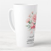 Beautiful Birth Mont Flower/January/Carnation カフェラテマグ (左アングル)