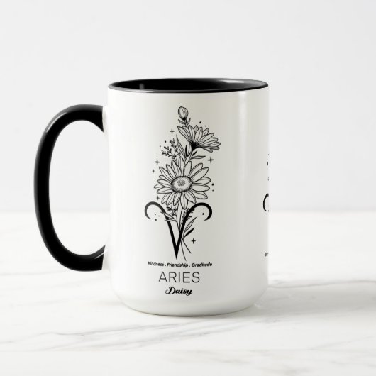 Beautiful Birth Month Flower/Zodiac Sign/Aries マグカップ (左)
