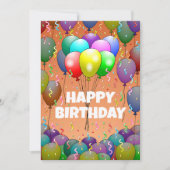 Beautiful Birthday Balloons and Confetti カード (正面)