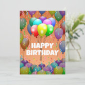 Beautiful Birthday Balloons and Confetti カード (スタンド正面)