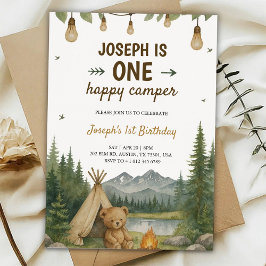 Beautiful birthday Invitation with camping vibe 招待状