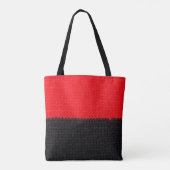 beautiful black and red knitted fabric with drawin トートバッグ (裏面)