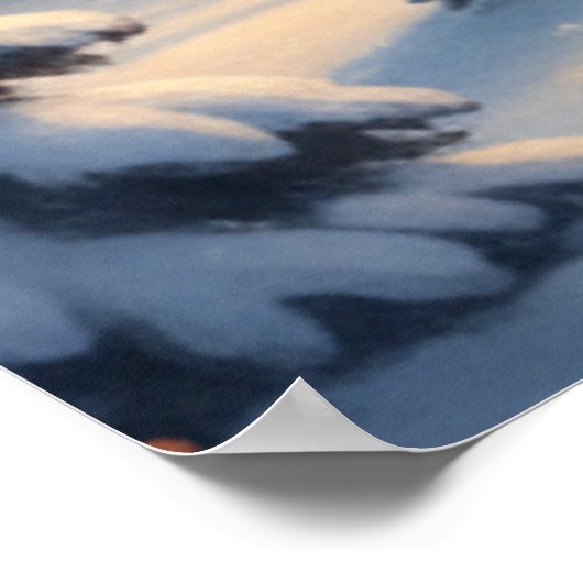 Beautiful Black Cat Sitting In The Clouds Poster ポスター (角)