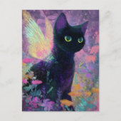 Beautiful Black Cat With Fairy Wings ポストカード (正面)