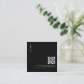 Beautiful Black Details with QR Code Wedding エンクロージャーカード (スタンド正面)