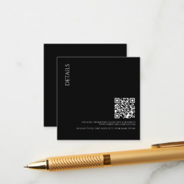 Beautiful Black Details with QR Code Wedding エンクロージャーカード