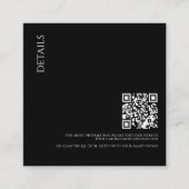 Beautiful Black Details with QR Code Wedding エンクロージャーカード (正面)