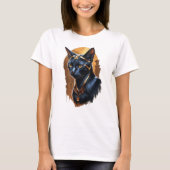 Beautiful black Egyptian Cat Tシャツ (正面)