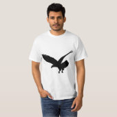 Beautiful Black Flying Eagle Bird Silhouette  Tシャツ (正面フル)