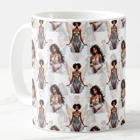 Beautiful Black Girl Angels Pattern Design  コーヒーマグカップ