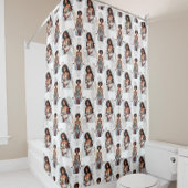 Beautiful Black Girl Angels Pattern Design  シャワーカーテン