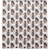 Beautiful Black Girl Angels Pattern Design  シャワーカーテン (正面)