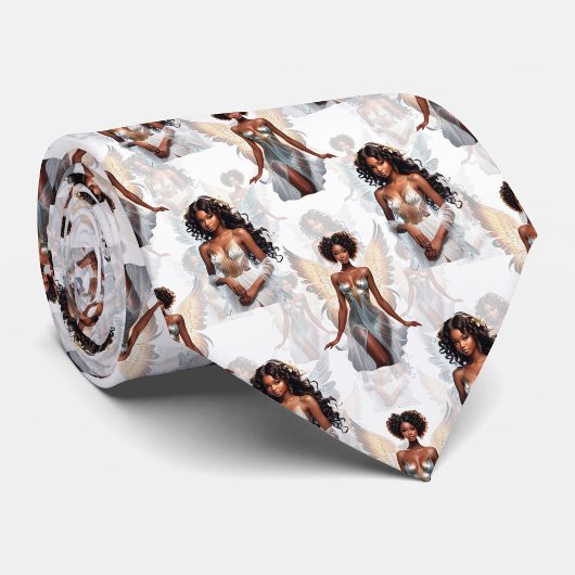 Beautiful Black Girl Angels Pattern Design  ネクタイ