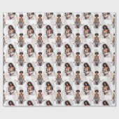 Beautiful Black Girl Angels Pattern Design  ラッピングペーパー (フラット)