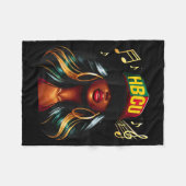 Beautiful Black Girl Hbcu  フリースブランケット (正面(横))