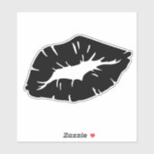 Beautiful Black Lipstick Kiss Isolated Gothic シール (シート)