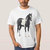 Beautiful Black Pinto Paint Horse  Tシャツ (正面)