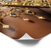 Beautiful Black Queen Wearing Tiara ポスター (コーナー)