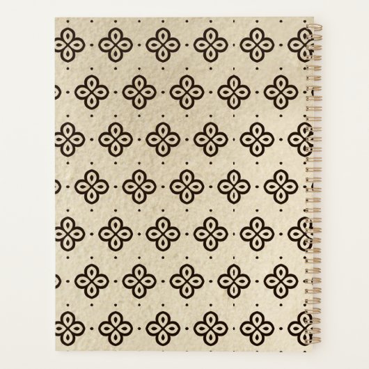 Beautiful Black & White Patterns Custom Name プランナー手帳 (裏面)