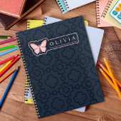 Beautiful Black & White Patterns Custom Name  プランナー手帳