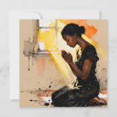 Beautiful Black Woman Praying Abstract Art カード (正面)