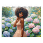 Beautiful Black Women Floral Artwork Calendar カレンダー (カバー)