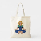Beautiful Blonde Girl Yoga Pose Lotus Cute トートバッグ (裏面)