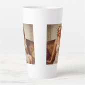 Beautiful blonde pin-up 50's art カフェラテマグ (正面)