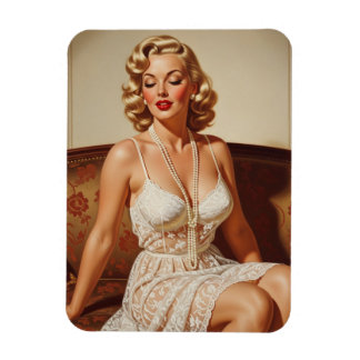 Beautiful blonde pin-up 50's art マグネット