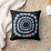 Beautiful Blue and Pink Floral Pattern Blanket クッション (ブランケット)