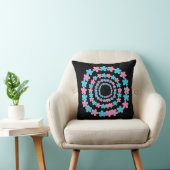 Beautiful Blue and Pink Floral Pattern Blanket クッション (椅子)