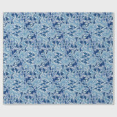 Beautiful Blue Damask ラッピングペーパー (フラット)