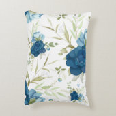 Beautiful Blue Floral Seamless Pattern アクセントクッション (裏面(縦))